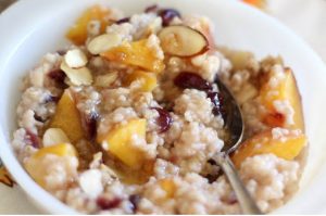Creamy Buckwheat Hot Cereal with Peaches