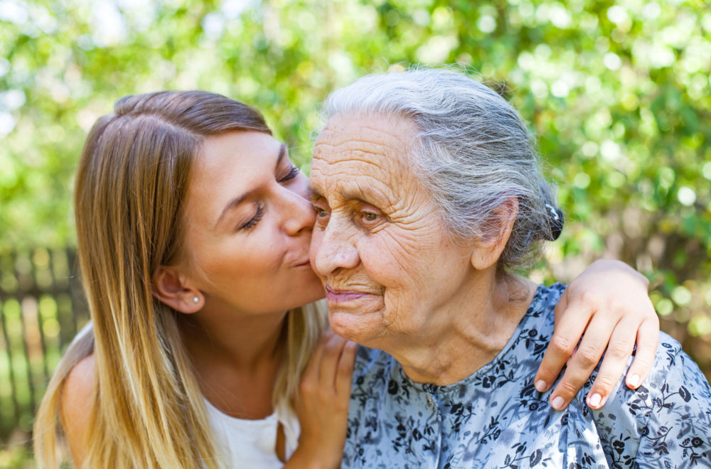 I love my aging grandmother--kiss